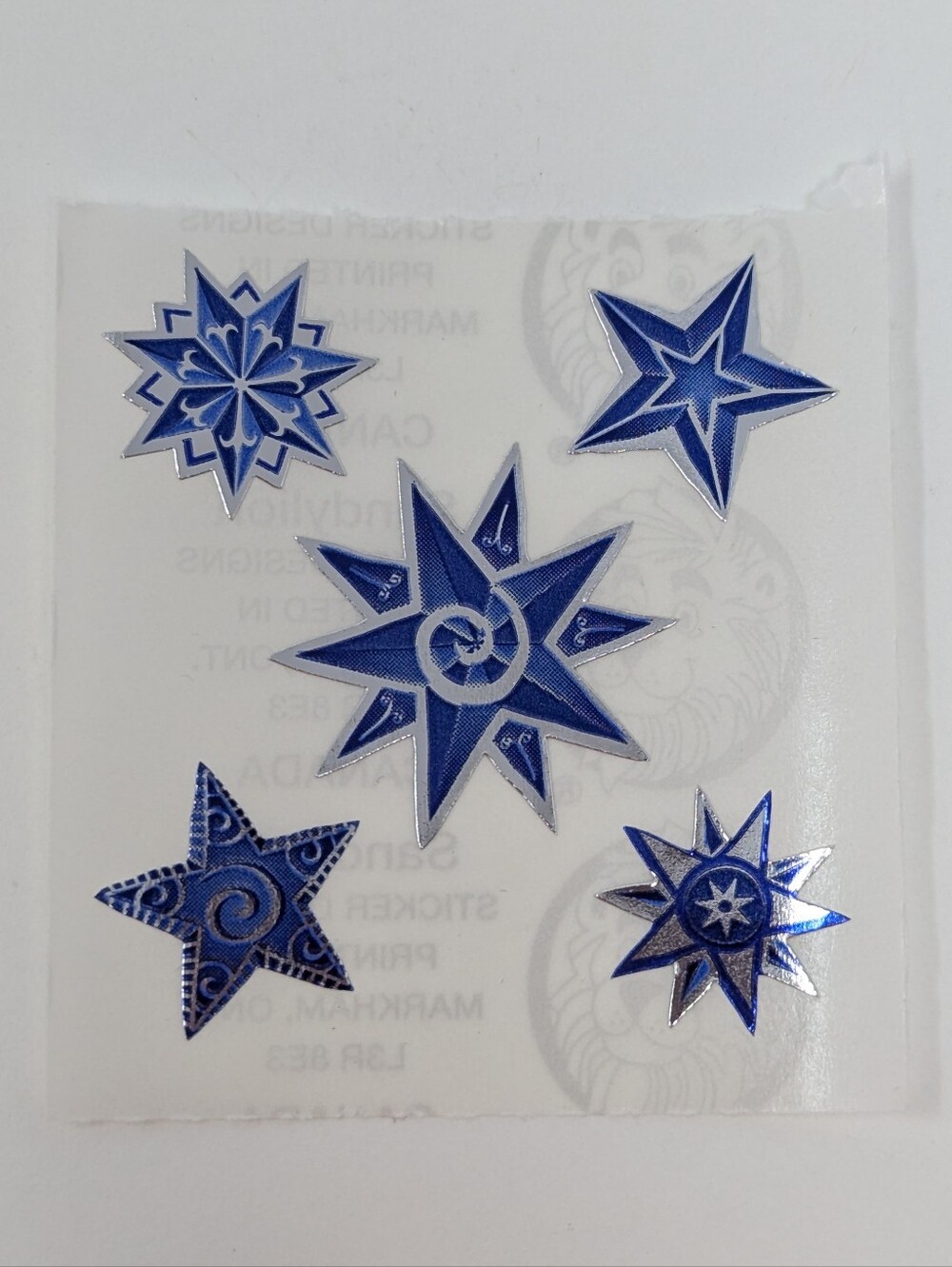 Sandylion Stickers Blue Decorative Star Vintage